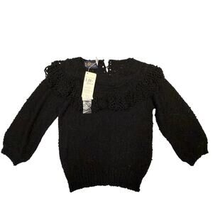Vintage Le Roy Knitwear Womens Black Feminine Cardigan / Sweater Size S